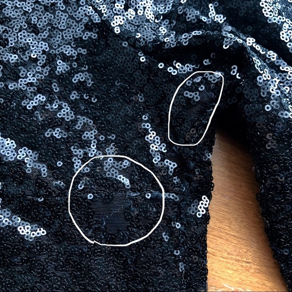 Black Sequin 3/4 Sleeve Party Mini Dress - Picture 5 of 5